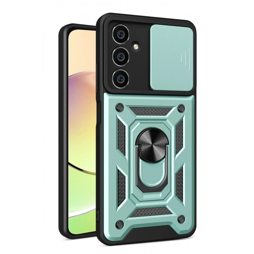 Mey İthalat®  Samsung Galaxy A05 Kılıf Pars Lens Yüzüklü Silikon - Yeşil