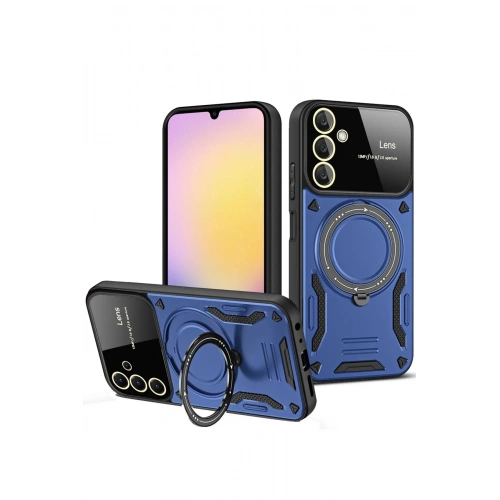Mey İthalat®  Samsung Galaxy A05S Kılıf Joy Lens Standlı Kapak - Lacivert