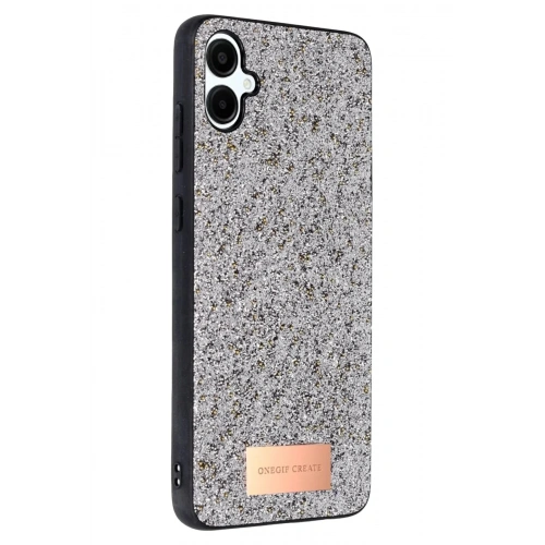 Mey İthalat®  Samsung Galaxy A06 Bright Simli Kapak - Gümüş