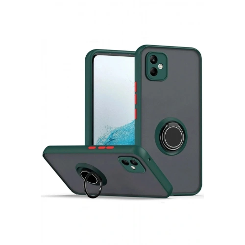 Mey İthalat®  Samsung Galaxy A06 Kılıf Montreal Yüzüklü Silikon Kapak - Yeşil