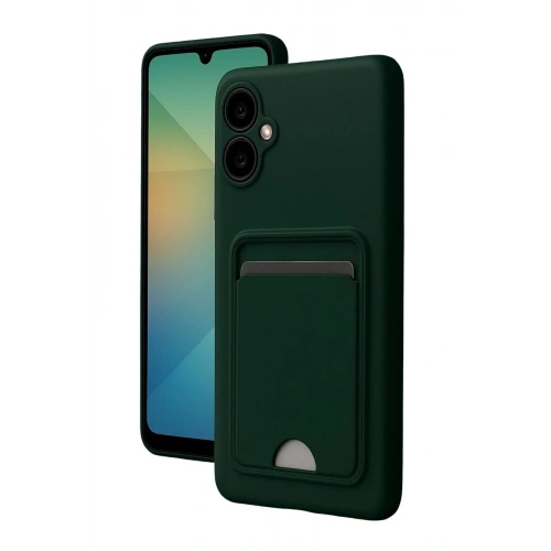 Mey İthalat®  Samsung Galaxy A07 4G Kelvin Kartvizitli Silikon - Koyu Yeşil