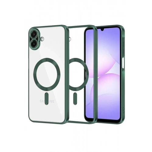 Mey İthalat®  Samsung Galaxy A07 4G Kross Magneticsafe Kapak - Koyu Yeşil
