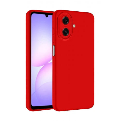 Mey İthalat®  Samsung Galaxy A07 4G Nano içi Kadife Silikon - Kırmızı