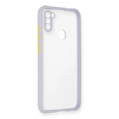Mey İthalat®  Samsung Galaxy A11 Kılıf Miami Şeffaf Silikon - Lila