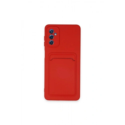 Mey İthalat®  Samsung Galaxy A14 4G Kılıf Kelvin Kartvizitli Silikon - Kırmızı