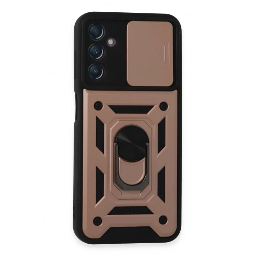 Mey İthalat®  Samsung Galaxy A14 4G Kılıf Pars Lens Yüzüklü Silikon - Rose Gold