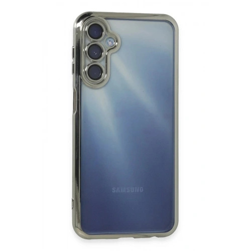Mey İthalat®  Samsung Galaxy A15 4G Kılıf  Lensli Silikon - Gümüş