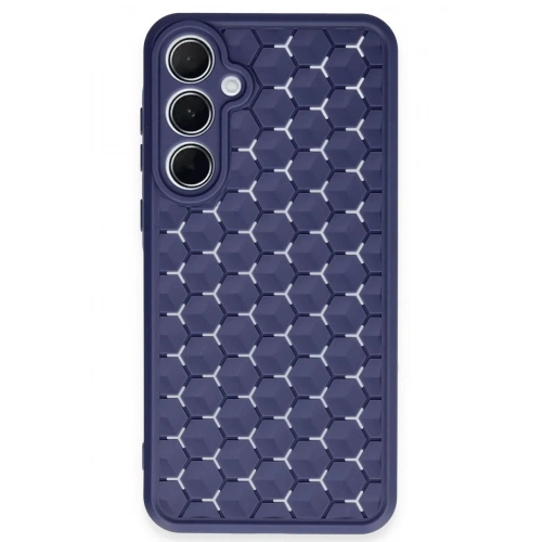 Mey İthalat®  Samsung Galaxy A15 4G Kılıf Petek Silikon Kapak - Lacivert