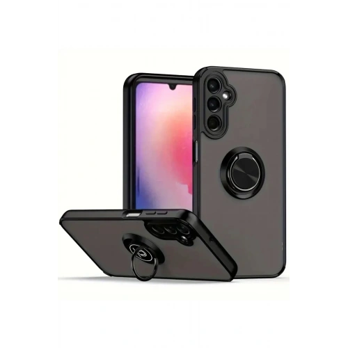 Mey İthalat®  Samsung Galaxy A17 5G Montreal Yüzüklü Silikon Kapak - Siyah