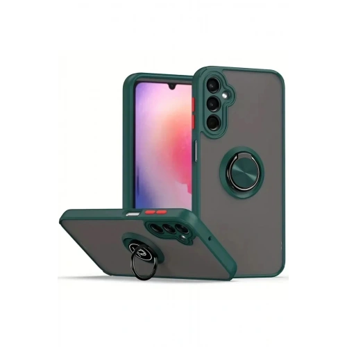 Mey İthalat®  Samsung Galaxy A17 5G Montreal Yüzüklü Silikon Kapak - Yeşil