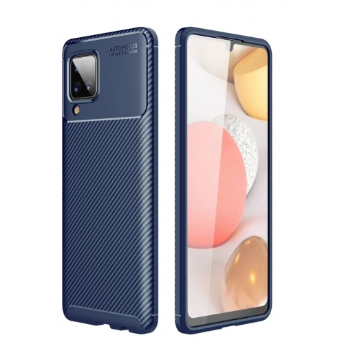 Mey İthalat®  Samsung Galaxy A22 Kılıf Auto Focus Karbon Kapak - Lacivert