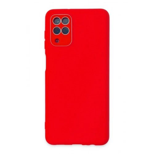 Mey İthalat®  Samsung Galaxy A22 Kılıf Lansman Glass Kapak - Kırmızı
