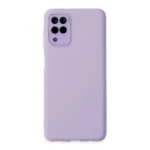 Mey İthalat®  Samsung Galaxy A22 Kılıf Lansman Glass Kapak - Lila