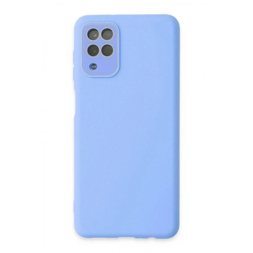 Mey İthalat®  Samsung Galaxy A22 Kılıf Lansman Glass Kapak - Mavi