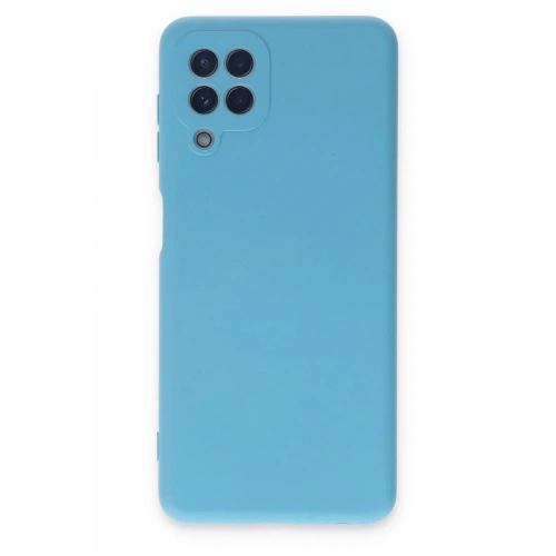 Mey İthalat®  Samsung Galaxy A22 Kılıf Nano içi Kadife Silikon - Mavi
