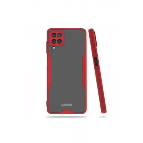 Mey İthalat®  Samsung Galaxy A22 Kılıf Platin Silikon - Kırmızı