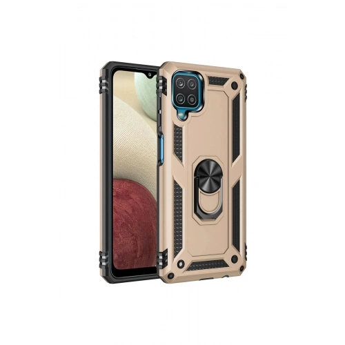 Mey İthalat®  Samsung Galaxy A22 Kılıf Sofya Yüzüklü Silikon Kapak - Gold