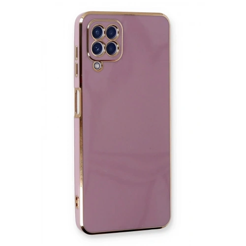 Mey İthalat®  Samsung Galaxy A22 Kılıf Volet Silikon - Mor