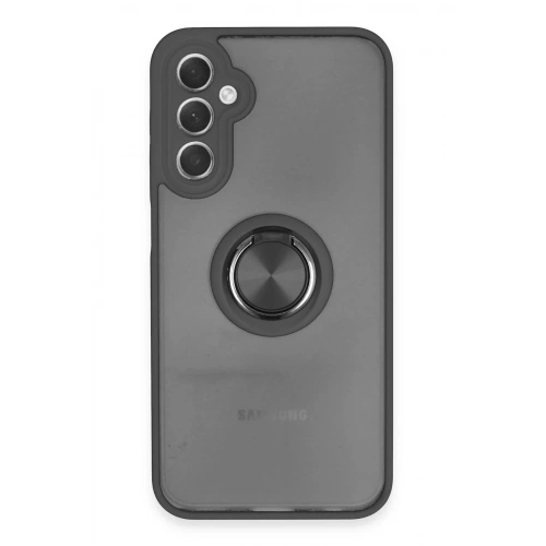 Mey İthalat®  Samsung Galaxy A24 4G Kılıf Montreal Yüzüklü Silikon Kapak - Siyah