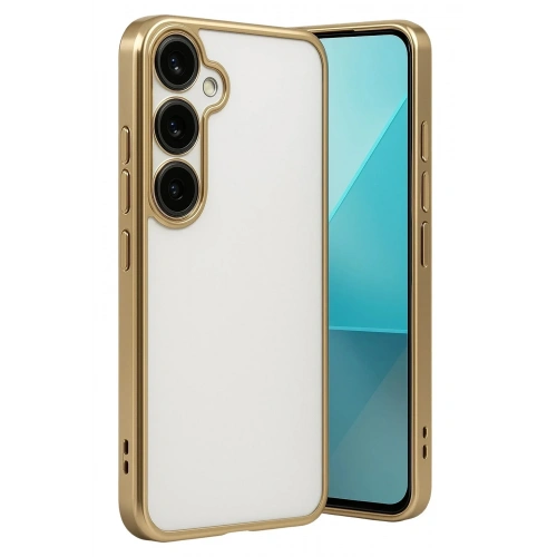 Mey İthalat®  Samsung Galaxy A24 4G Prime Kılıf  Lensli Silikon - Gold
