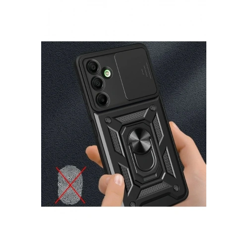 Mey İthalat®  Samsung Galaxy A26 Kılıf Pars Lens Yüzüklü Silikon - Yeşil