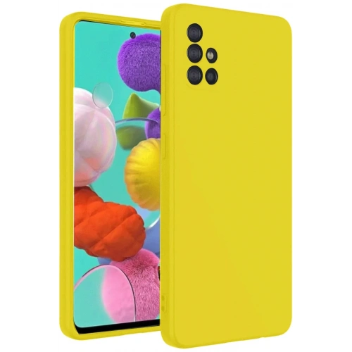 Mey İthalat®  Samsung Galaxy A31 Kılıf Nano içi Kadife Silikon - Sarı