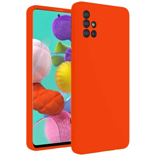 Mey İthalat®  Samsung Galaxy A31 Kılıf Nano içi Kadife Silikon - Turuncu