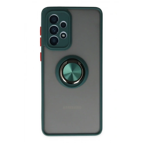 Mey İthalat®  Samsung Galaxy A33 5G Kılıf Montreal Yüzüklü Silikon Kapak - Yeşil