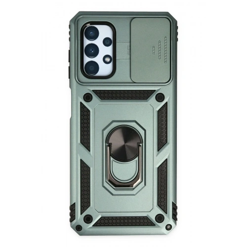 Mey İthalat®  Samsung Galaxy A33 5G Kılıf Pars Lens Yüzüklü Silikon - Yeşil