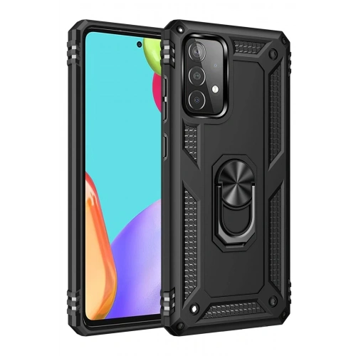 Mey İthalat®  Samsung Galaxy A33 5G Kılıf Sofya Yüzüklü Silikon Kapak - Siyah