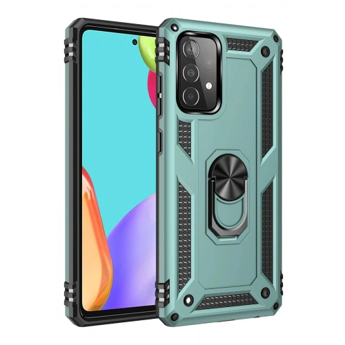 Mey İthalat®  Samsung Galaxy A33 5G Kılıf Sofya Yüzüklü Silikon Kapak - Yeşil