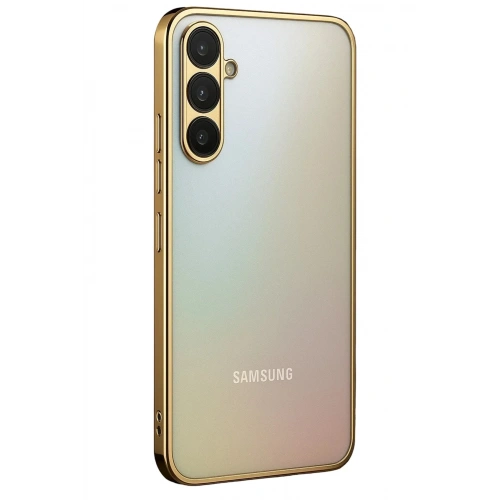 Mey İthalat®  Samsung Galaxy A34 5G Kılıf  Lensli Silikon - Gold
