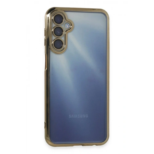 Mey İthalat®  Samsung Galaxy A35 5G Kılıf  Lensli Silikon - Gold
