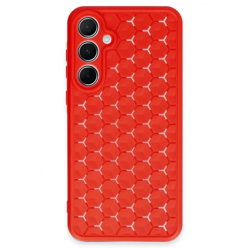 Mey İthalat®  Samsung Galaxy A35 5G Kılıf Petek Silikon Kapak - Kırmızı