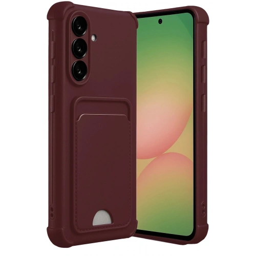 Mey İthalat®  Samsung Galaxy A36 Kılıf Kelvin Kartvizitli Silikon - Bordo
