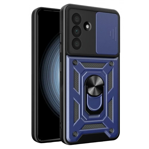 Mey İthalat®  Samsung Galaxy A37 5G Pars Lens Yüzüklü Silikon - Lacivert