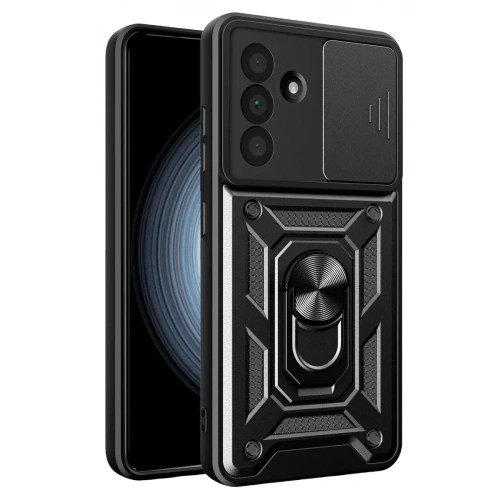 Mey İthalat®  Samsung Galaxy A37 5G Pars Lens Yüzüklü Silikon - Siyah