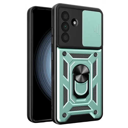 Mey İthalat®  Samsung Galaxy A37 5G Pars Lens Yüzüklü Silikon - Yeşil