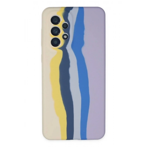 Mey İthalat®  Samsung Galaxy A53 5G Kılıf Ebruli Lansman Silikon - Sarı-Lila