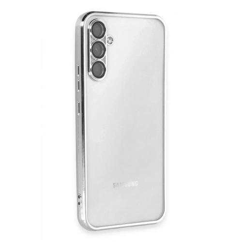 Mey İthalat®  Samsung Galaxy A54 5G Kılıf  Lensli Silikon - Gümüş