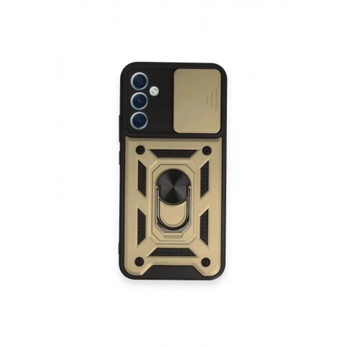 Mey İthalat®  Samsung Galaxy A54 5G Kılıf Pars Lens Yüzüklü Silikon - Gold