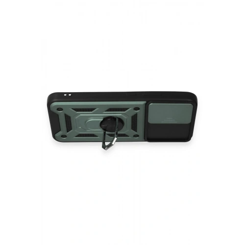 Mey İthalat®  Samsung Galaxy A54 5G Kılıf Pars Lens Yüzüklü Silikon - Yeşil