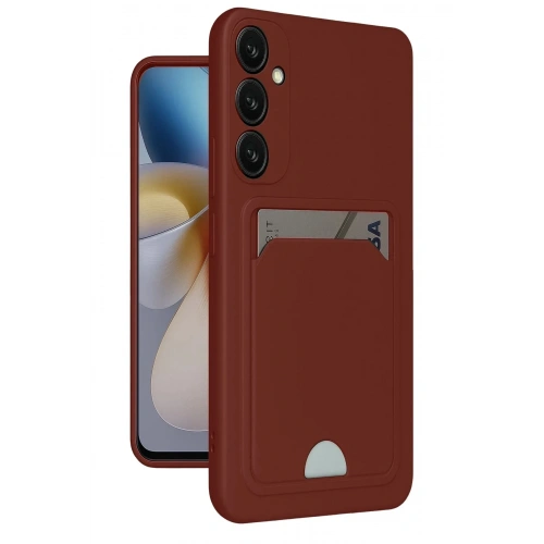 Mey İthalat®  Samsung Galaxy A55 5G Kılıf Kelvin Kartvizitli Silikon - Bordo