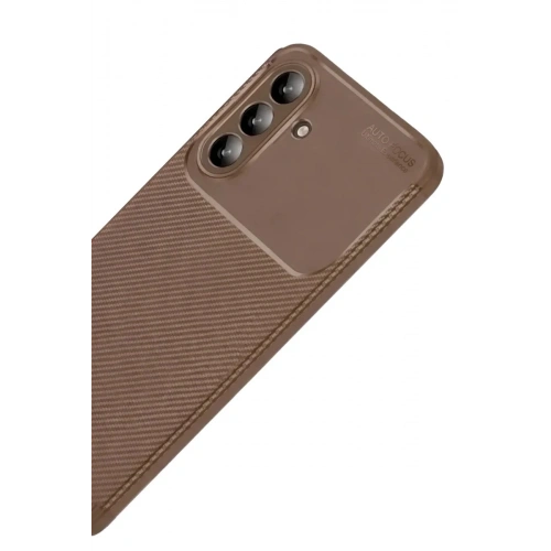 Mey İthalat®  Samsung Galaxy A57 5G Auto Focus Karbon Kapak - Kahverengi