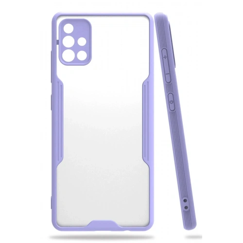 Mey İthalat®  Samsung Galaxy A71 Kılıf Platin Silikon - Lila