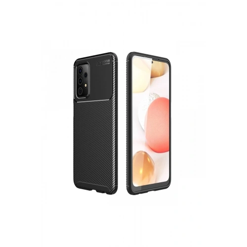 Mey İthalat®  Samsung Galaxy A72 Kılıf Auto Focus Karbon Kapak - Siyah