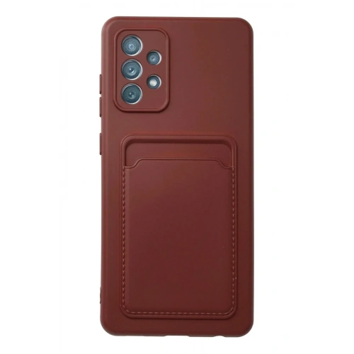 Mey İthalat®  Samsung Galaxy A72 Kılıf Kelvin Kartvizitli Silikon - Bordo