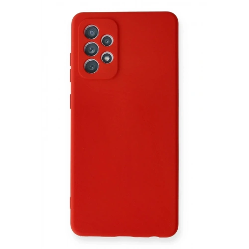 Mey İthalat®  Samsung Galaxy A72 Kılıf Nano içi Kadife Silikon - Kırmızı