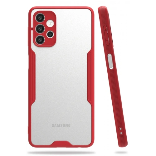 Mey İthalat®  Samsung Galaxy A72 Kılıf Platin Silikon - Kırmızı