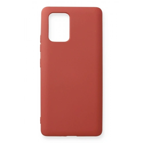 Mey İthalat®  Samsung Galaxy A91 / S10 Lite Kılıf Nano içi Kadife Silikon - Kiremit